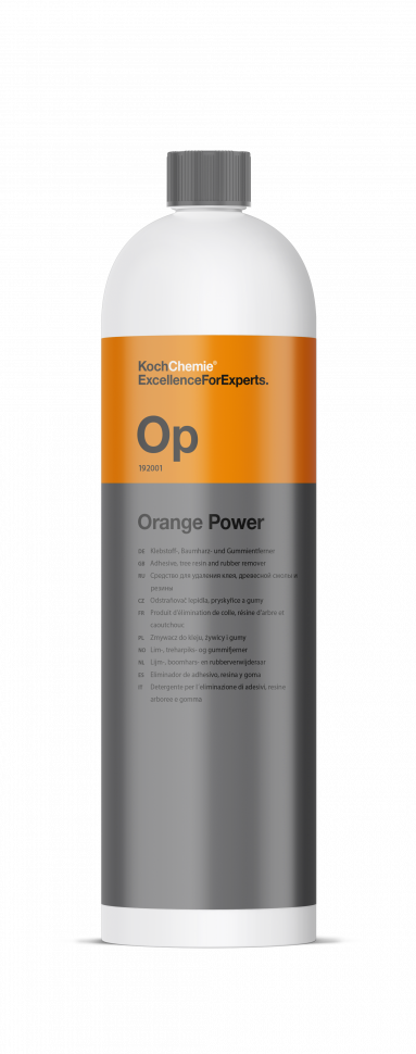 Очиститель и пятновыводитель от клея/масел/насекомых/битума Koch Chemie Orange Power OP 1 л