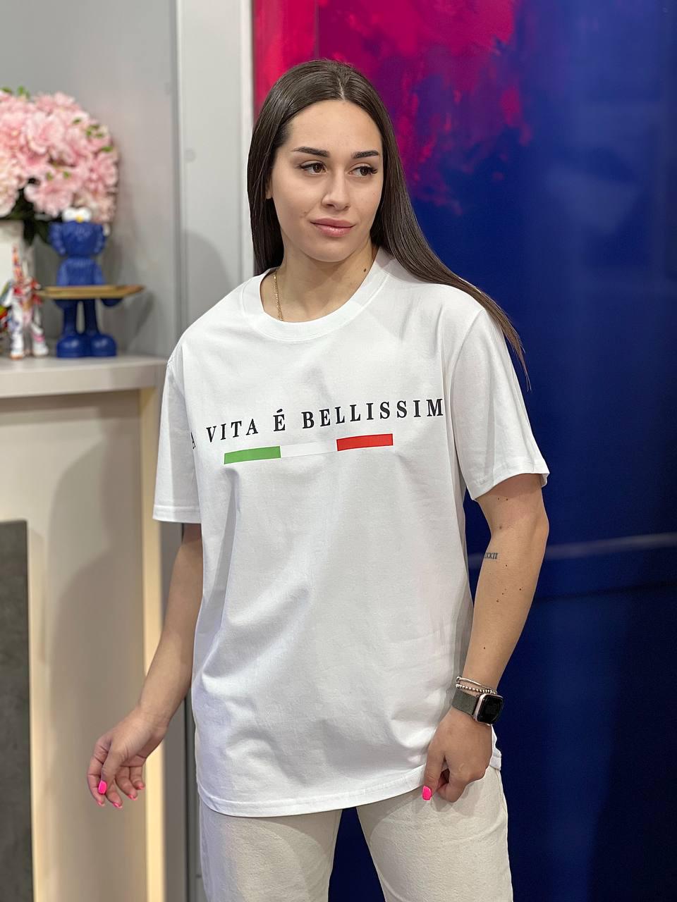 Футболка женская Vita è Bellissima OS Белый (#25141-02)