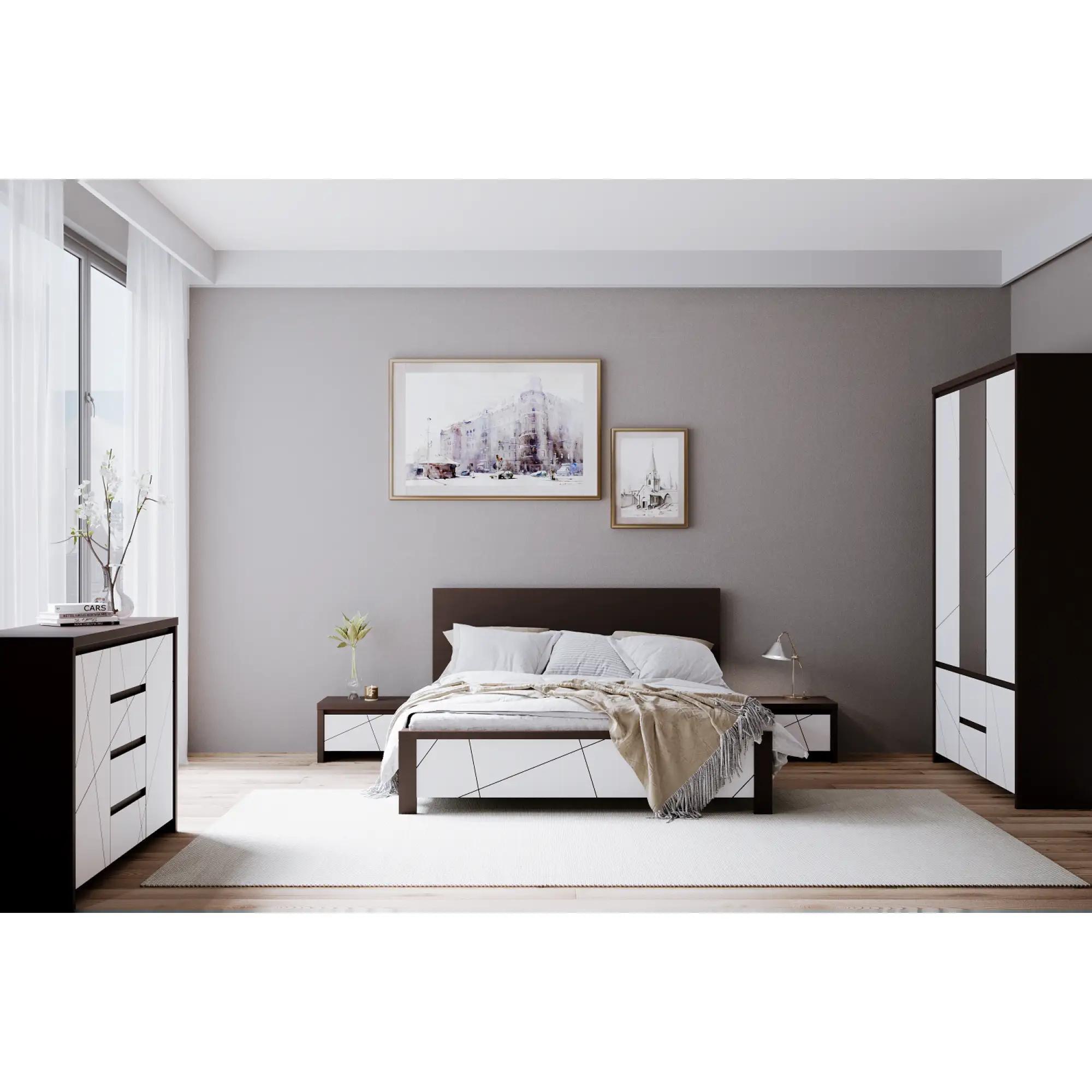 Тумба приліжкова ВМК Каспіан МДФ KOM1S Венге магія/Білий сніг (VM-10417) - фото 3