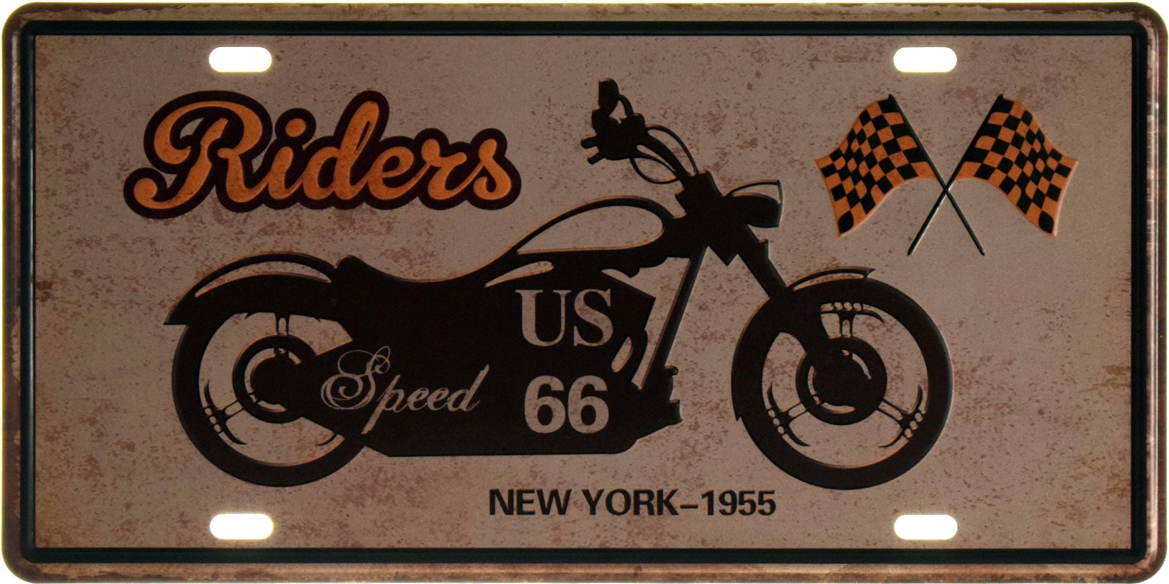 Табличка металева Riders Speed US 66 New York 1955 15x30 см
