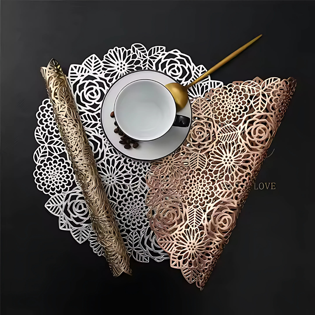 Салфетка сервировочная под горячее 2 шт. Розово-золотистый (C014_rosegold) - фото 3