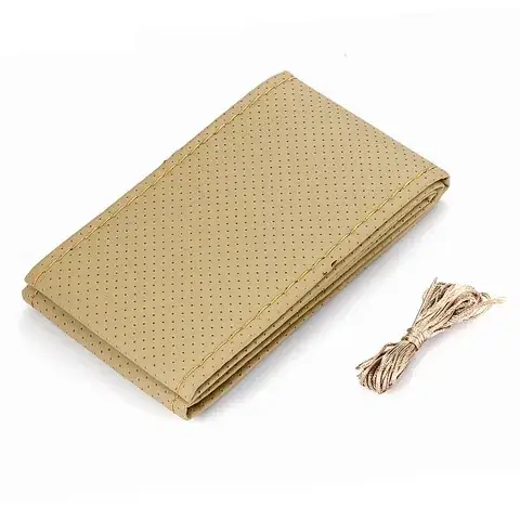 Чехол на руль из перфорированной эко кожи 37-39 см Бежевый (ua80501)