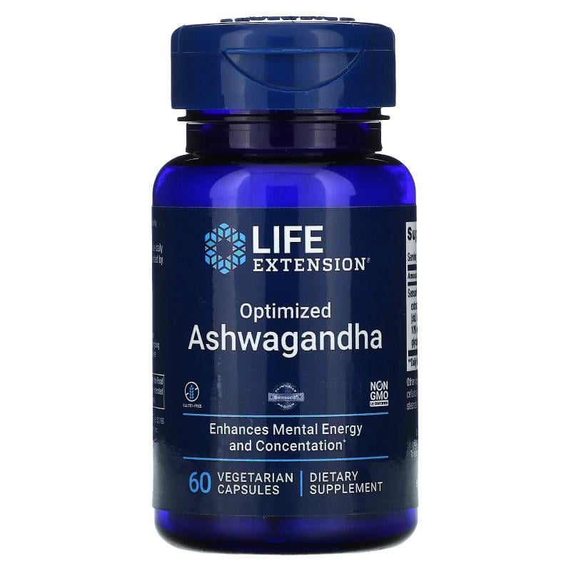 Натуральная добавка Life Extension Ashwagandha 60 вегакапс. (7948)