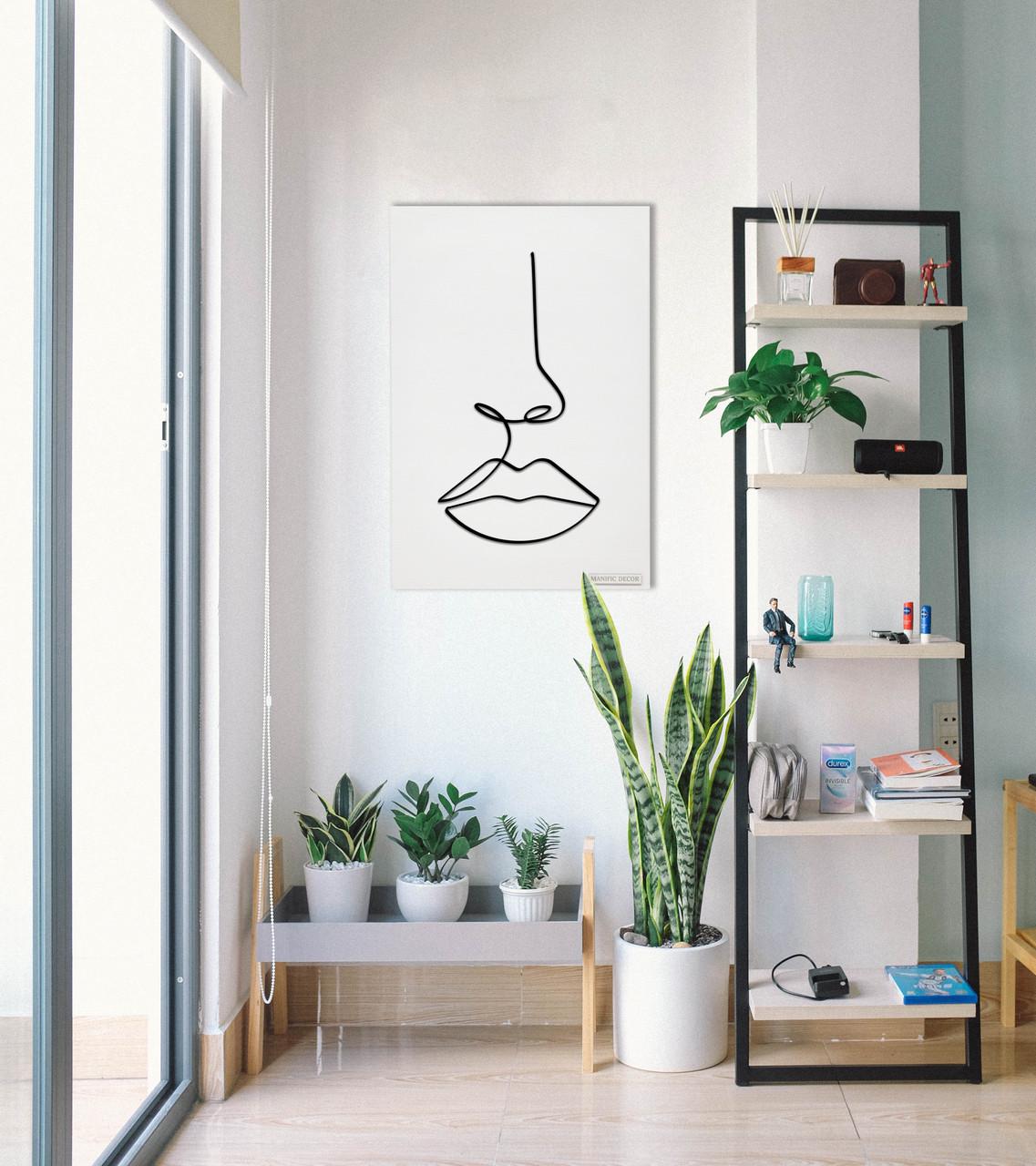 Картина інтер'єрна абстрактна Manific Decor Wall Art Lips Губи 30х40 Чорний (1.013.3040) - фото 5