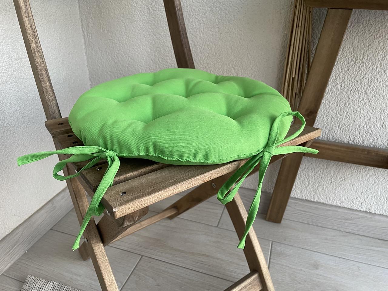Подушка на стілець кругла Кедр на Лівані Color з зав'язками 40x40х5 см Салатовий - фото 5