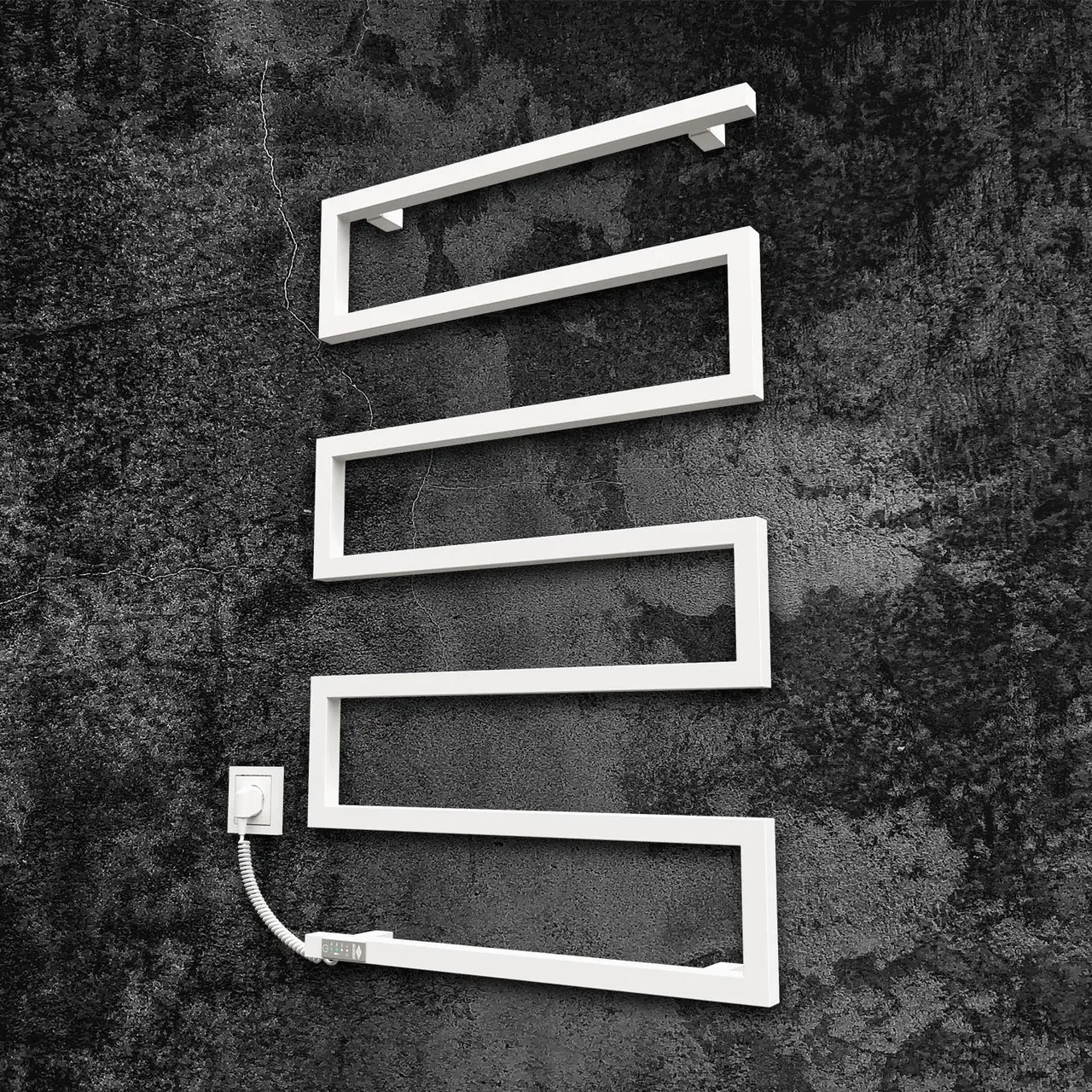 Полотенцесушитель электрический KOSSER Змейка Зета EL 900х550 мм Белый (KSR-ЗЗ03ELW)