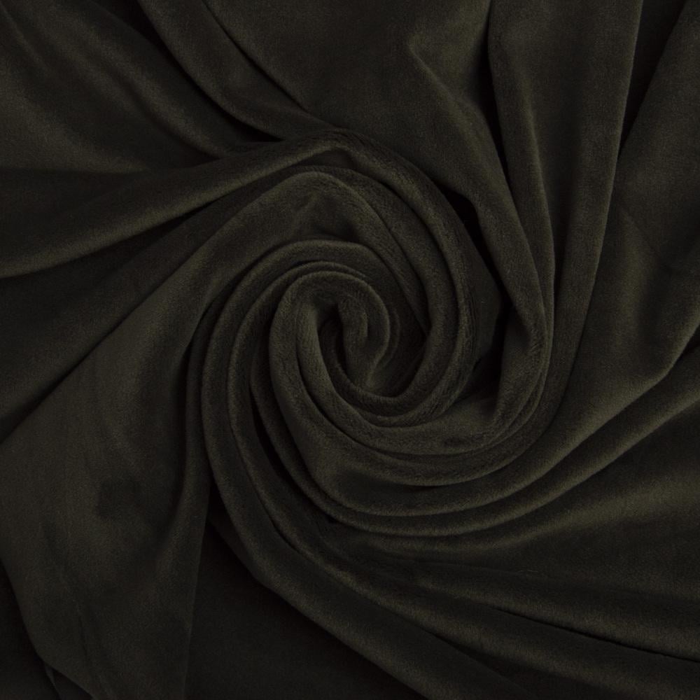 Ткань трикотаж однотонный Вельбо V-1178 Темный хаки (23545)