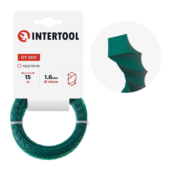 Лiска для тримера квадратна кручена 1,6 мм x 15 м