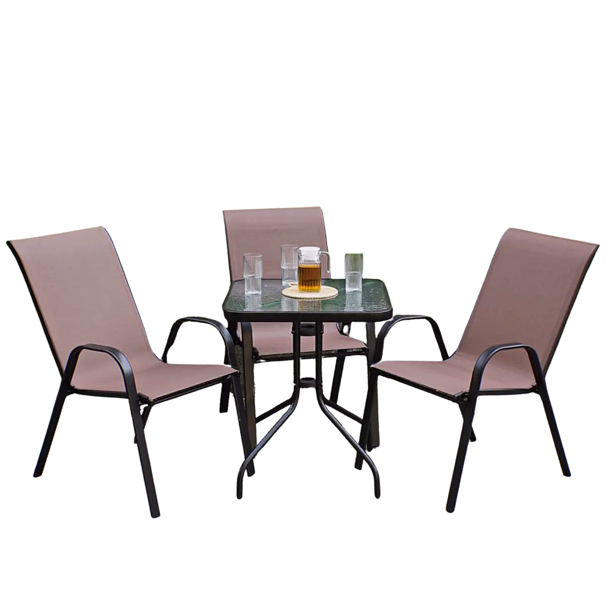 Комплект садовой мебели 4Points Udine-3 квадратный стол 60 х 60 см/3 кресла текстилен Коричневый (DA-S4PUDI3BR) Комплект садовой мебели 4Points Udine-3 квадратный стол 60 х 60 см/3 кресла текстилен Коричневый (DA-S4PUDI3BR)