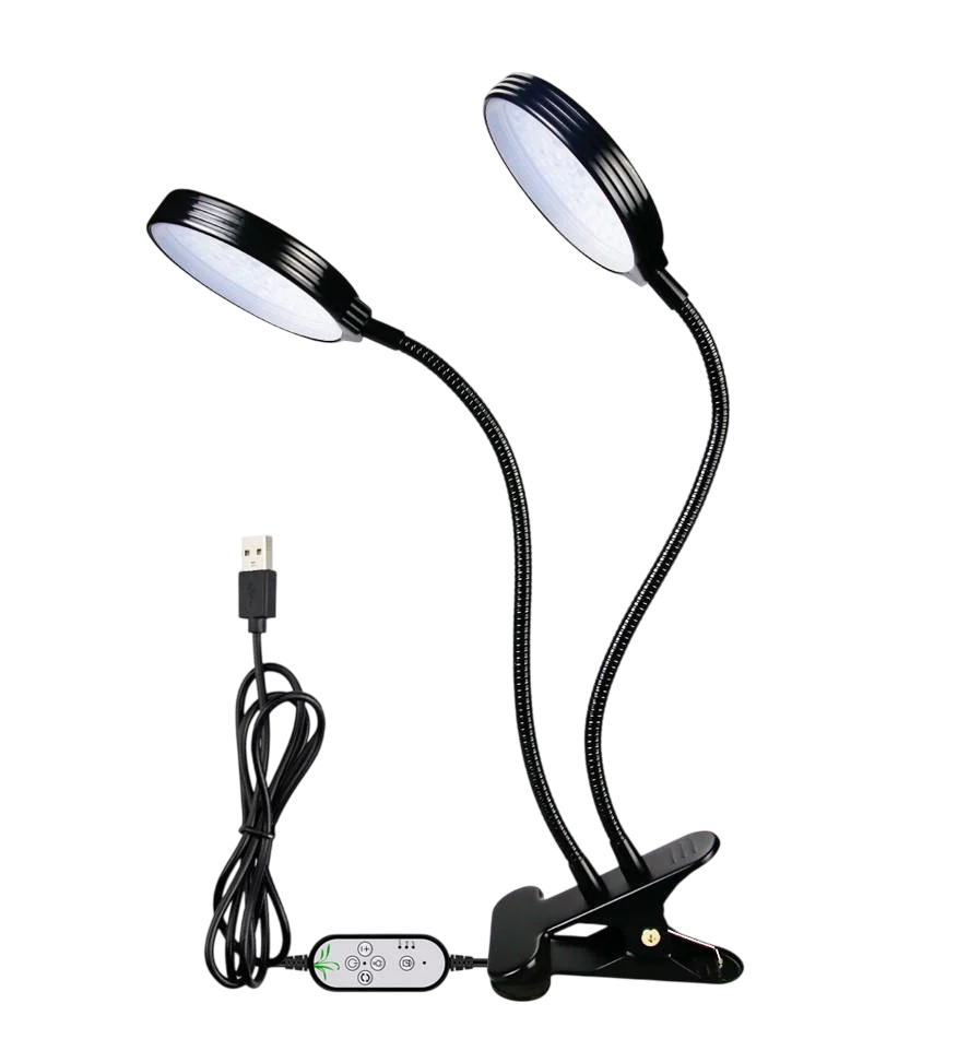 Фитолампа светодиодная для комнатных растений GreenLand R2 с таймером круглая двойная 30W (3_01109)