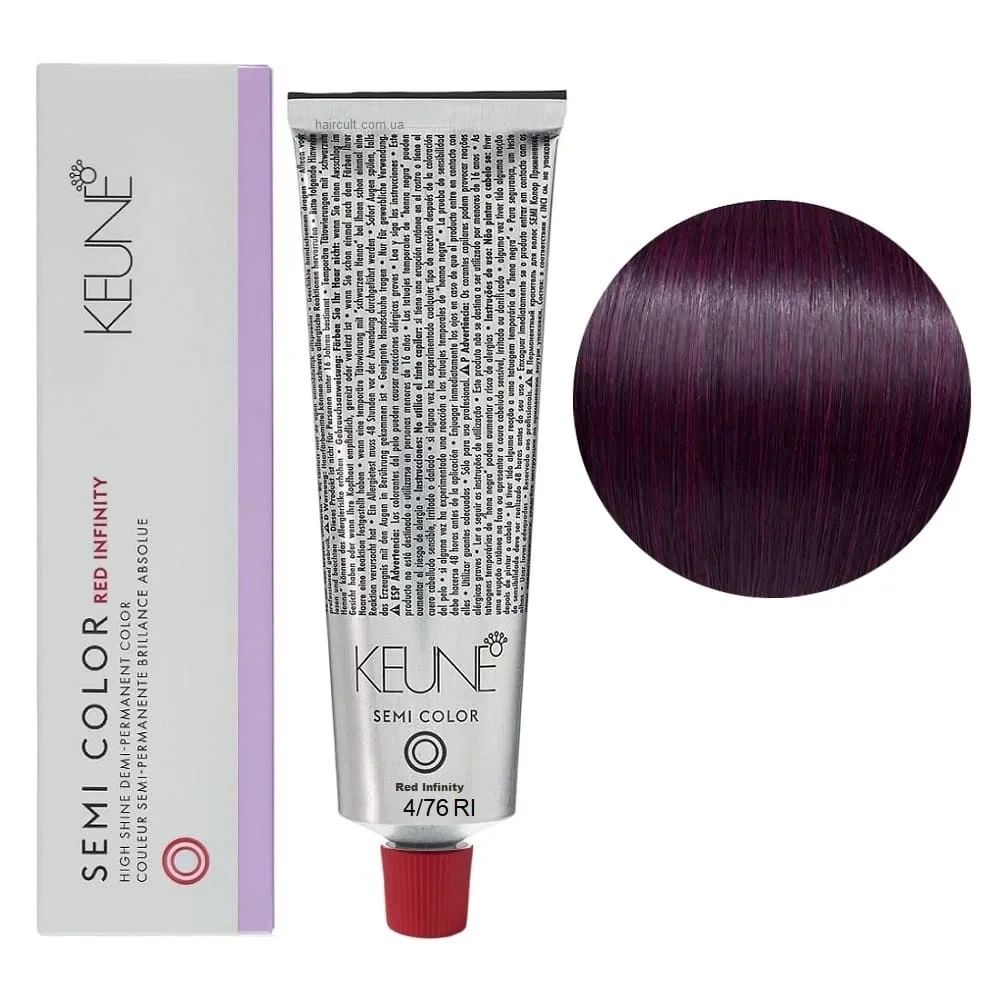 Краска для волос тонирующая безаммиачная Keune Semi Color 4.76 RI Purple Mahogany Brown 60 мл