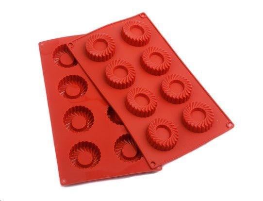 Форма силиконовая One Chef для выпечки Профи Саварин d 5 см h 2 см на 8 ячеек Красный