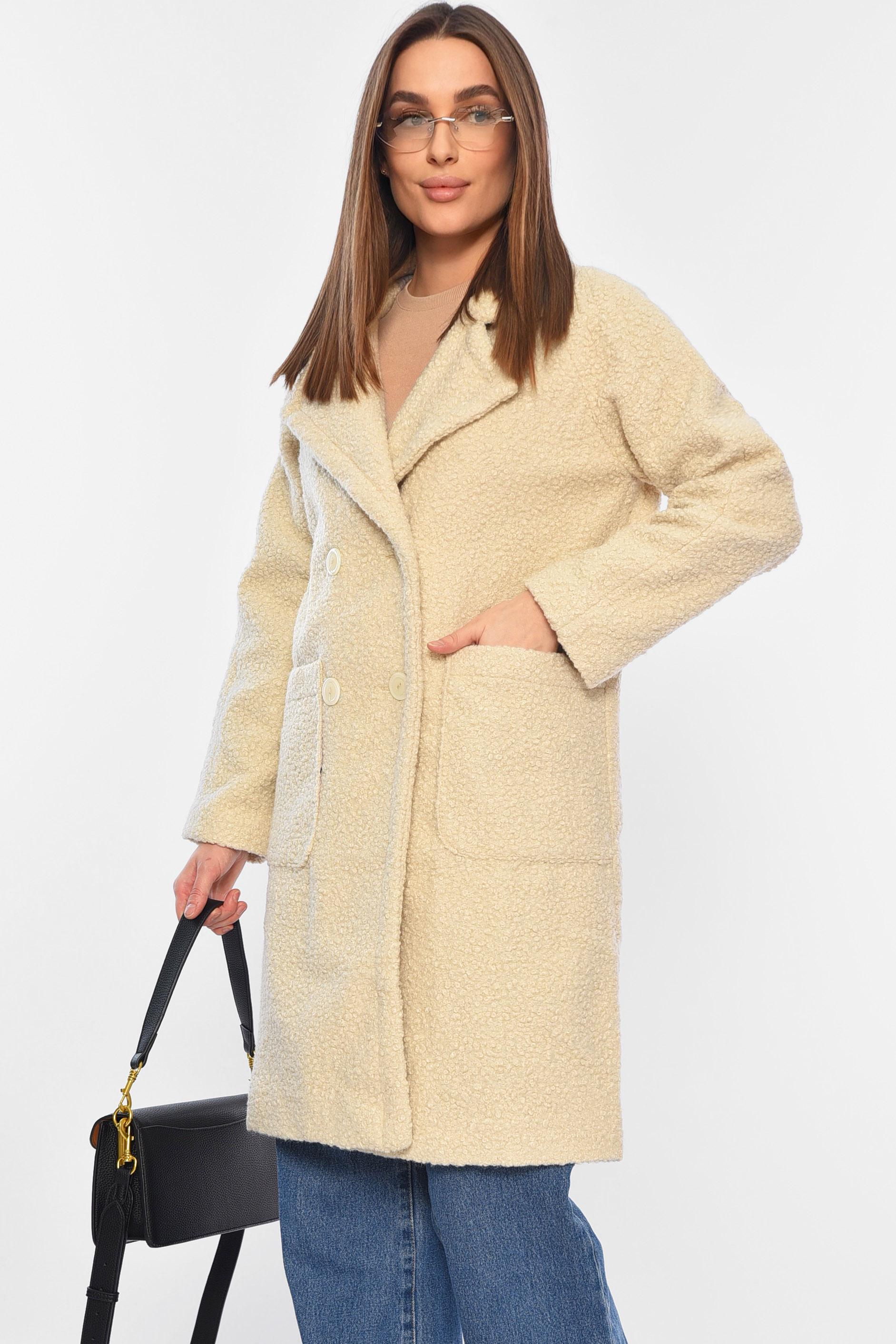 Пальто тедді жіноче L Бежевий (194553) - фото 2 Пальто тедді жіноче L Бежевий (194553) - фото 2