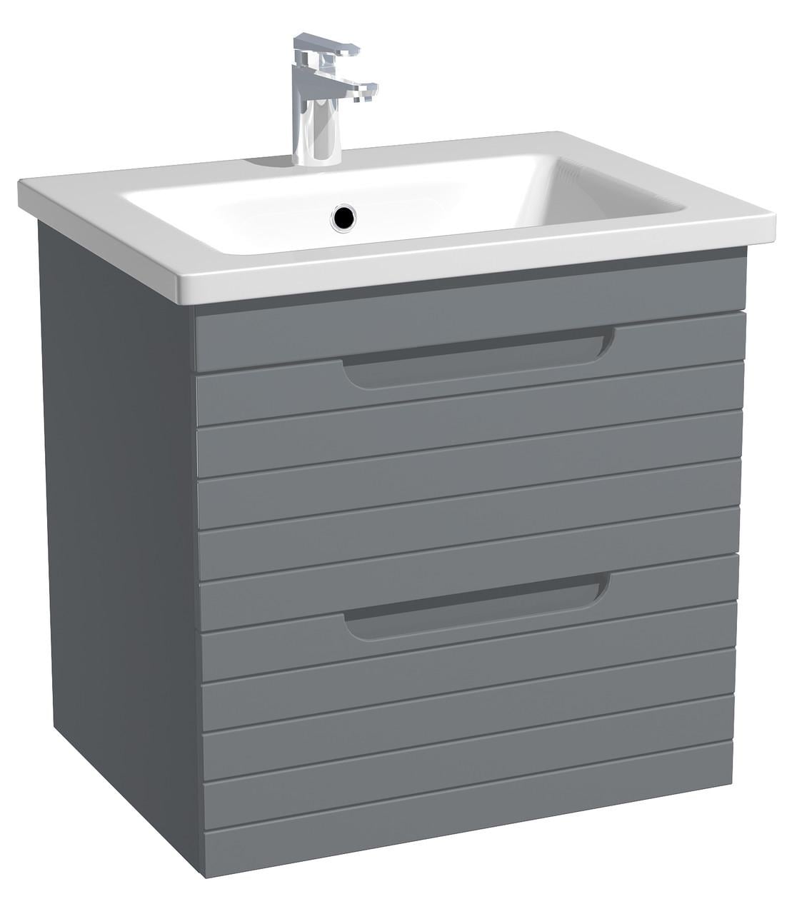 Тумба навесная для ванной комнаты Milleau PARALLEL 60 с умывальником Космо 60 см