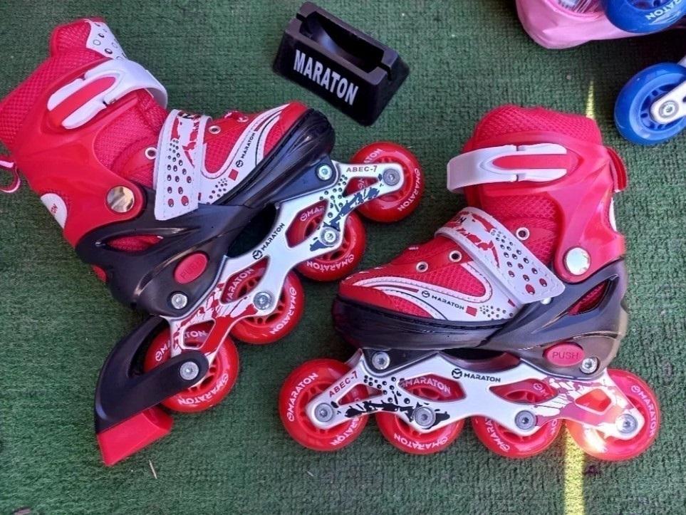 Ролики детские для девочки р. 34-38 Красный - фото 2 Ролики детские для девочки р. 34-38 Красный - фото 2