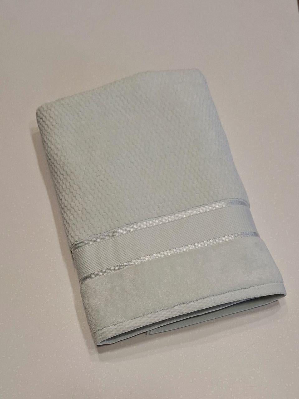 Полотенце банное махровое Aisha Home Textile Соты 70x140 см Бледно-ментоловый (2665)