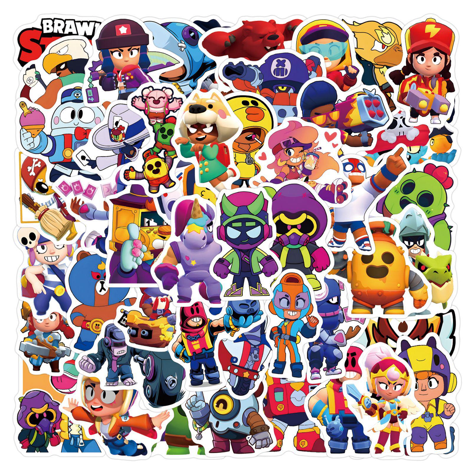 Стикеры Бравл старс 55 шт. (10883)