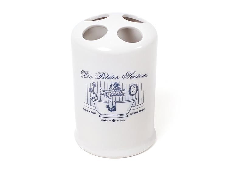 Стаканчик фарфоровый с делениями для зубных щеток 13,4 см Белый (855-143)