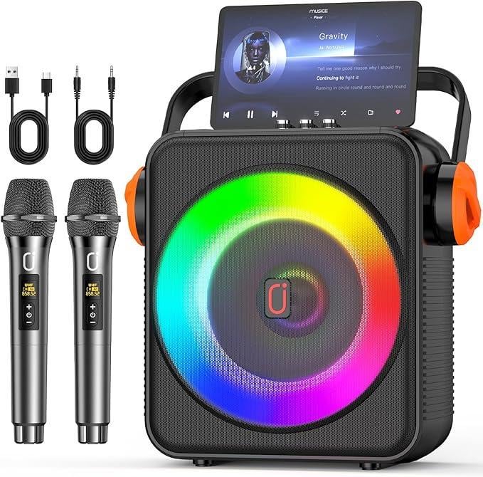 Колонка Bluetooth для караоке з 2 бездротовими мікрофонами PPMIC