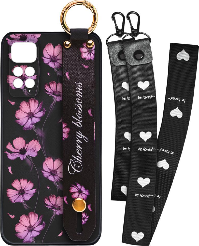 Чехол SHLab Xiaomi Redmi Note 11S Cherry Blossoms + два ремешка с карабином (32145)