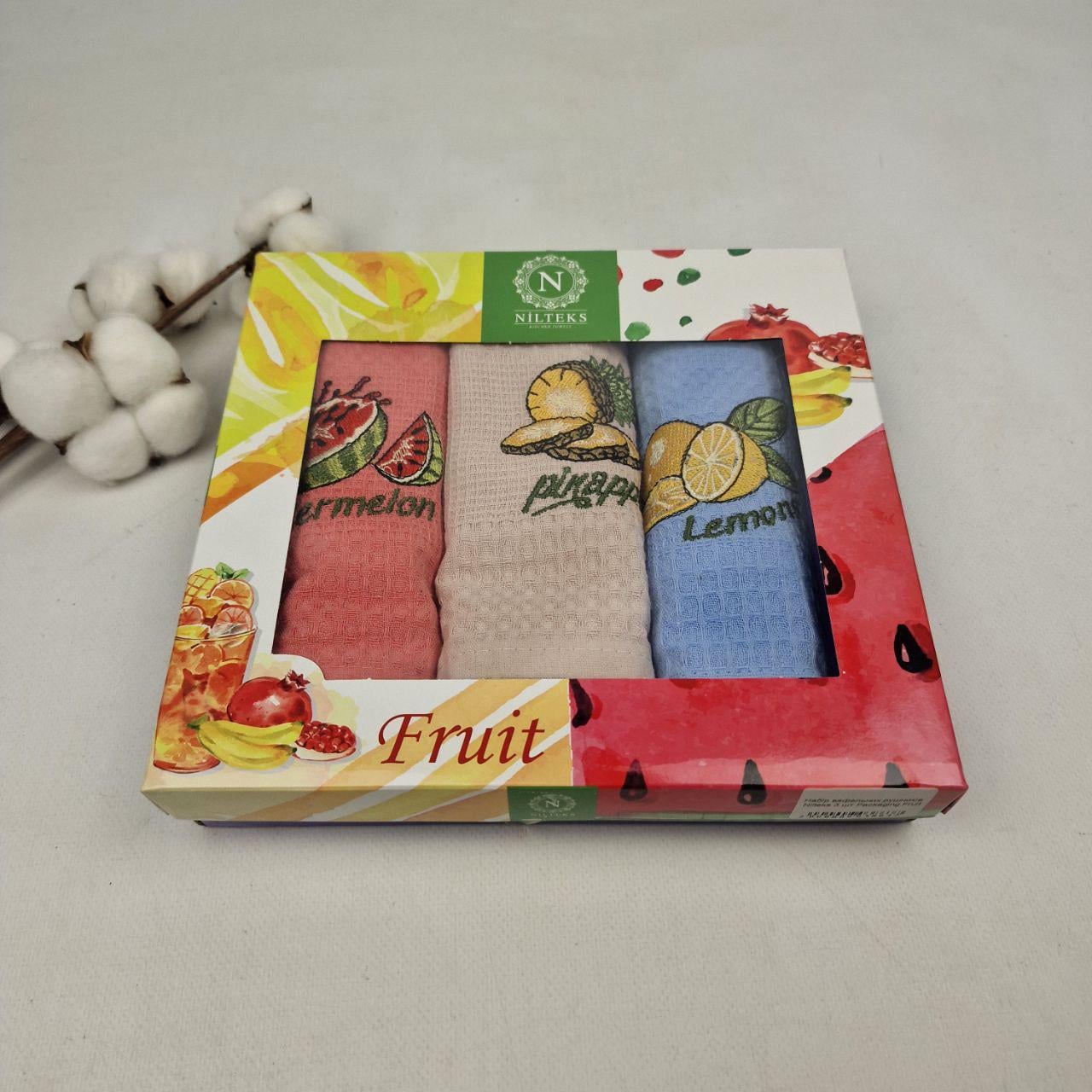 Набор вафельных полотенец Nilteks Packaging Fruit 3 шт. (CN41886)