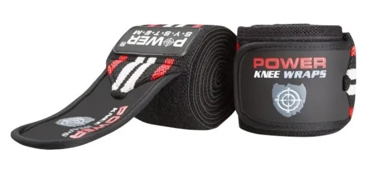 Бінти на коліна Power System PS-3700 Knee Wraps пара Red/Black (PS-3700_Red-Black)
