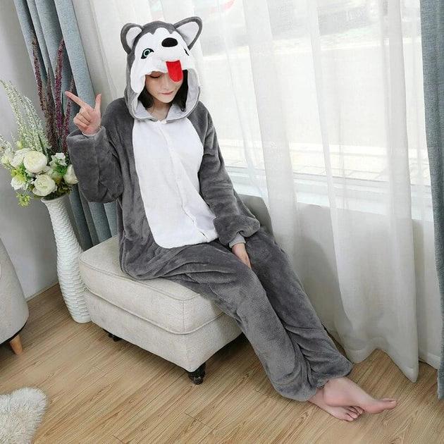 Пижама Kigurumi Хаскі L 165-175 см Сірий (6047/L) - фото 2