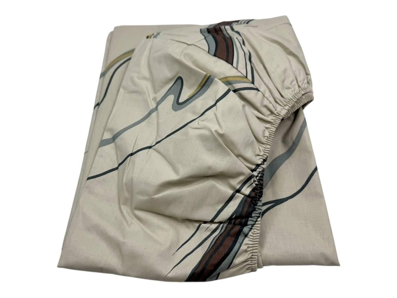 Простынь на резинке Извилистые линии бязь 140х200 см (G-1804IS/WP/x140)