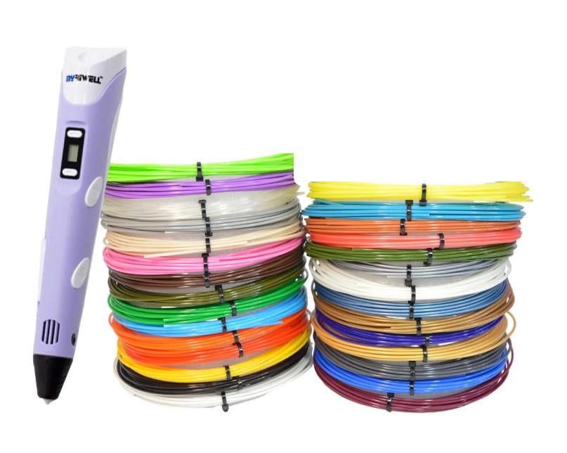 3D-ручка Myriwell 2 RP100B з LCD екраном з комплектом пластику 30 кольорів 150 м та трафаретами