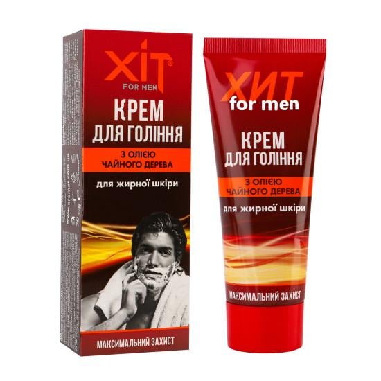 Крем для бритья Аромат ХИТ for men с маслом чайного дерева для жирной кожи 75 мл
