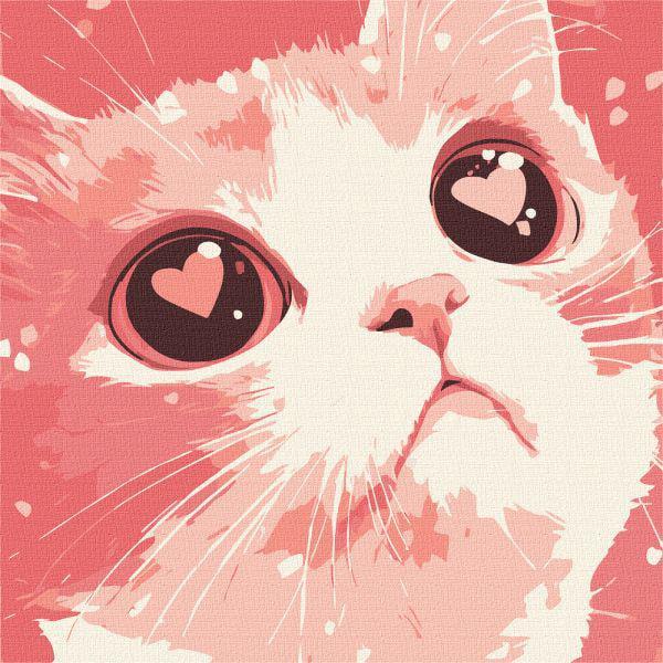 Картина за номерами Ideyka Закоханий кіт 30x30 см (KHO6864)