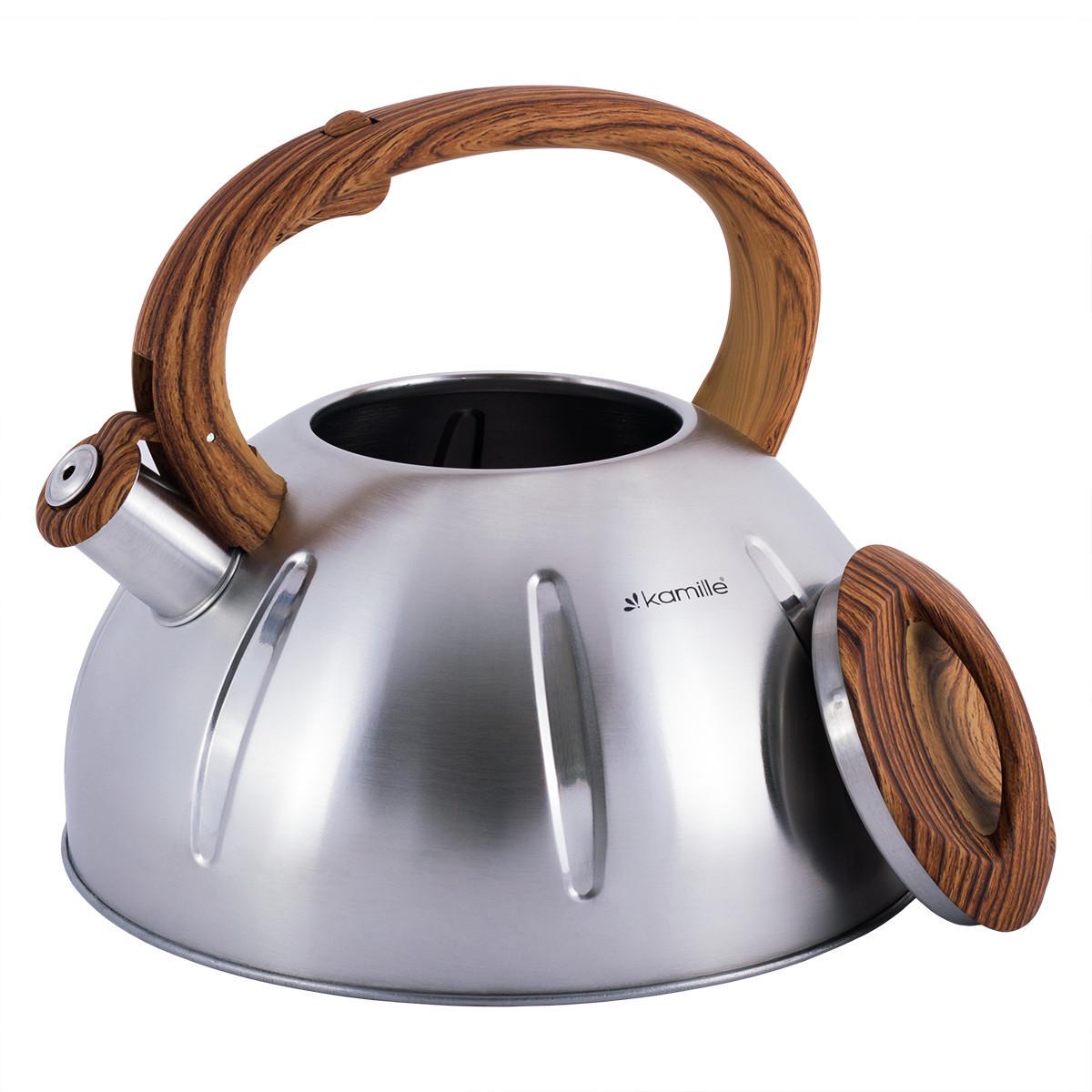 Чайник Kamille KM-0698 из нержавеющей стали бакелитовая ручка для всех типов плит 5 л Серебряный (29-84-0698) - фото 5