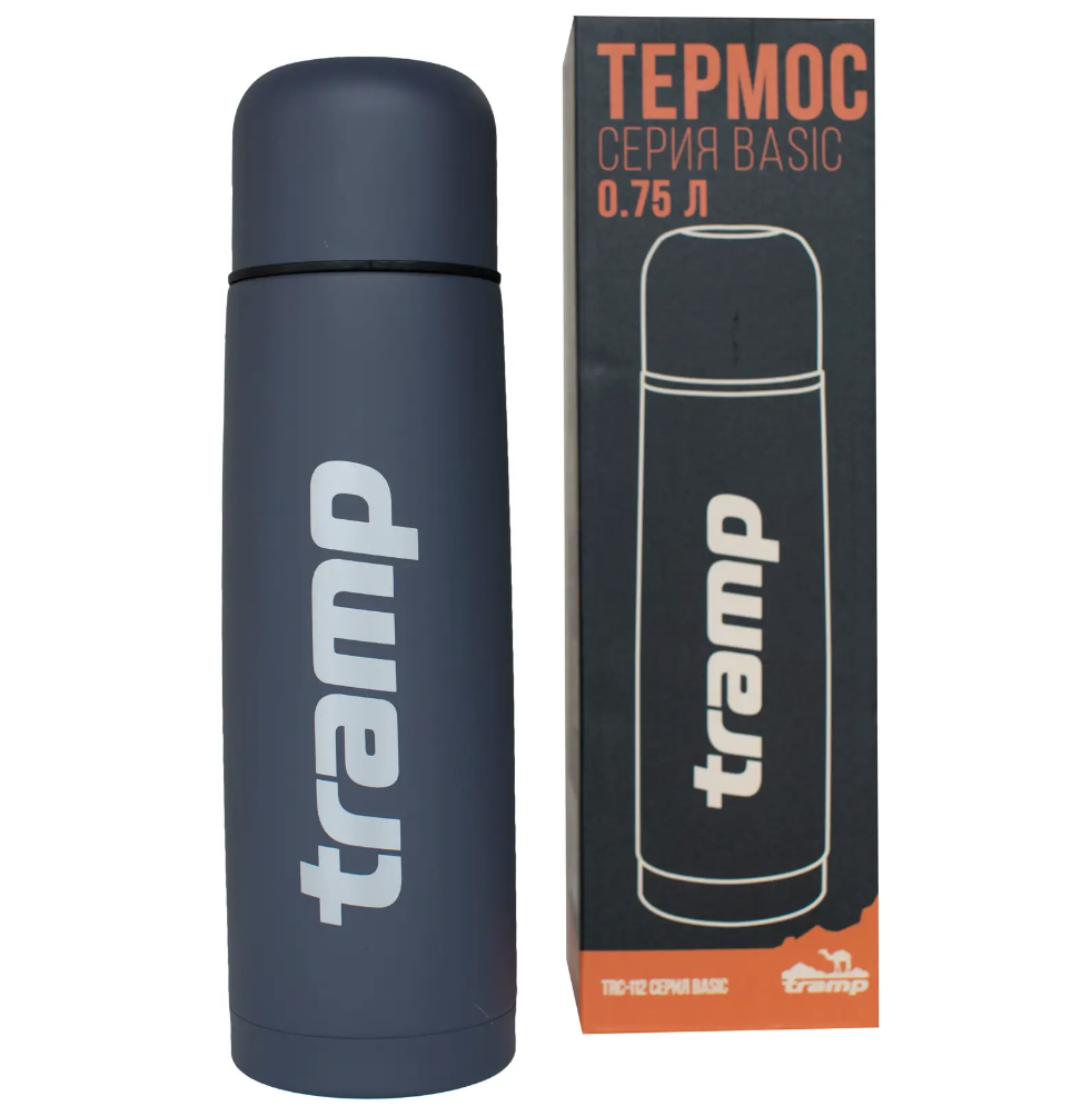Термос для чаю та напоїв Tramp Basic з нержавіючої сталі тримає 12 ч. 0,75 л (TRC-112-grey) - фото 1