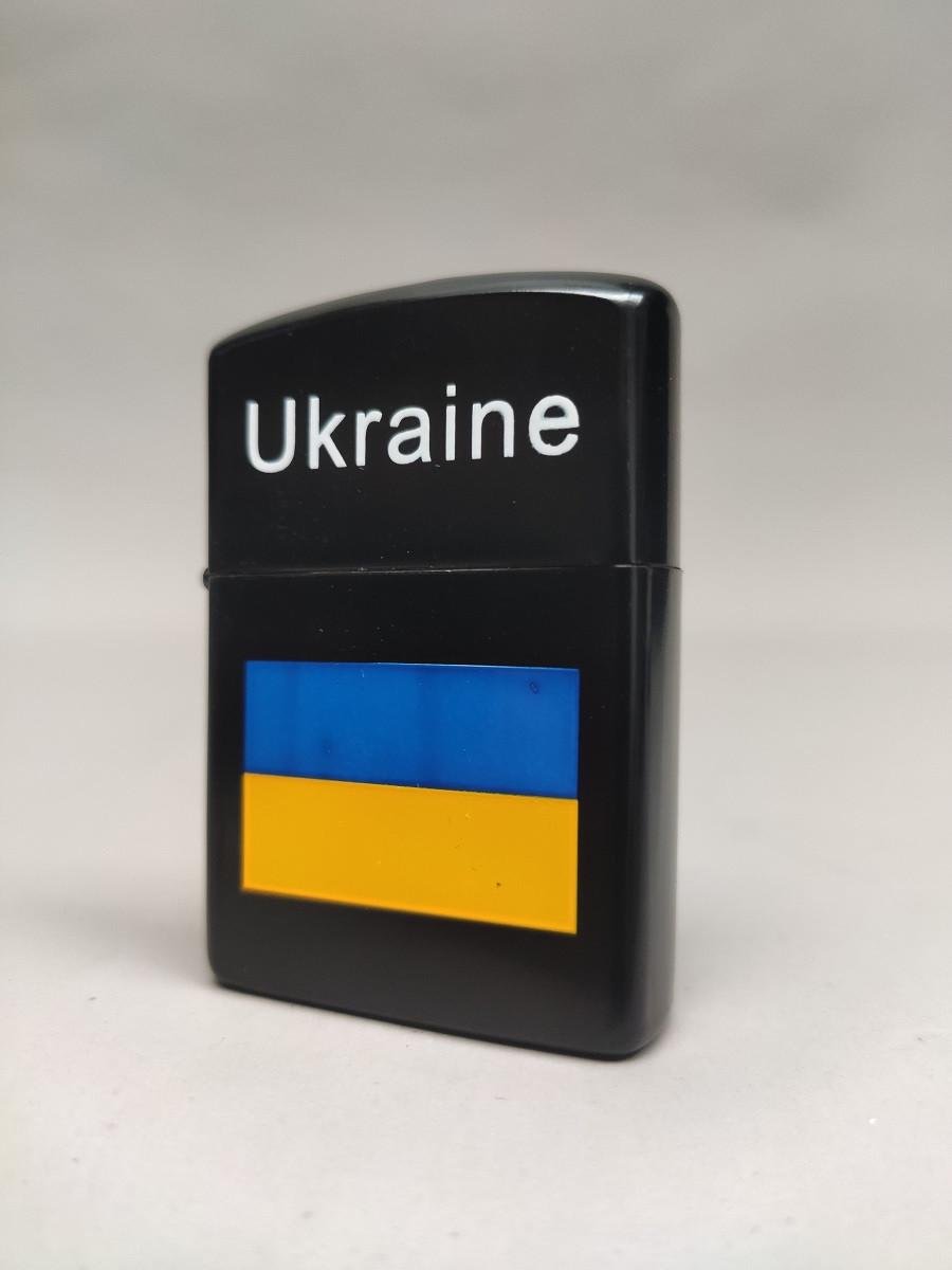 Зажигалка бензиновая Star Lighters Ukraine Флаг Черный (ch00077)