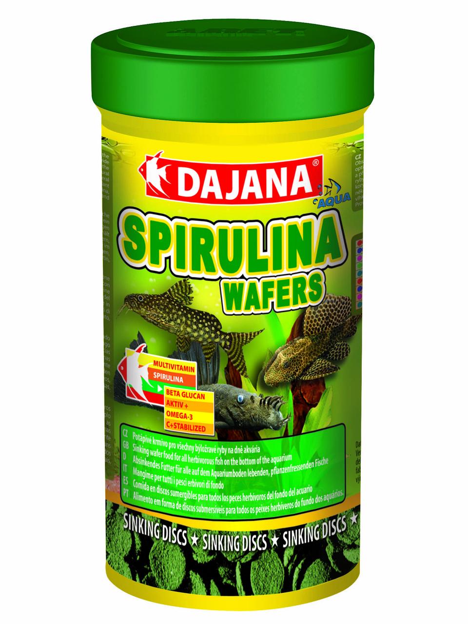 Корм для донних рибоїдних риб Dajana SPIRULINA Wafers в чіпсах 80 мл/25 г (1221918254)