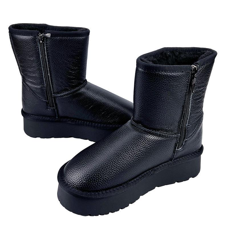 Угги женские кожаные на платформе молния 90171 p. 41 26,5 - фото 2