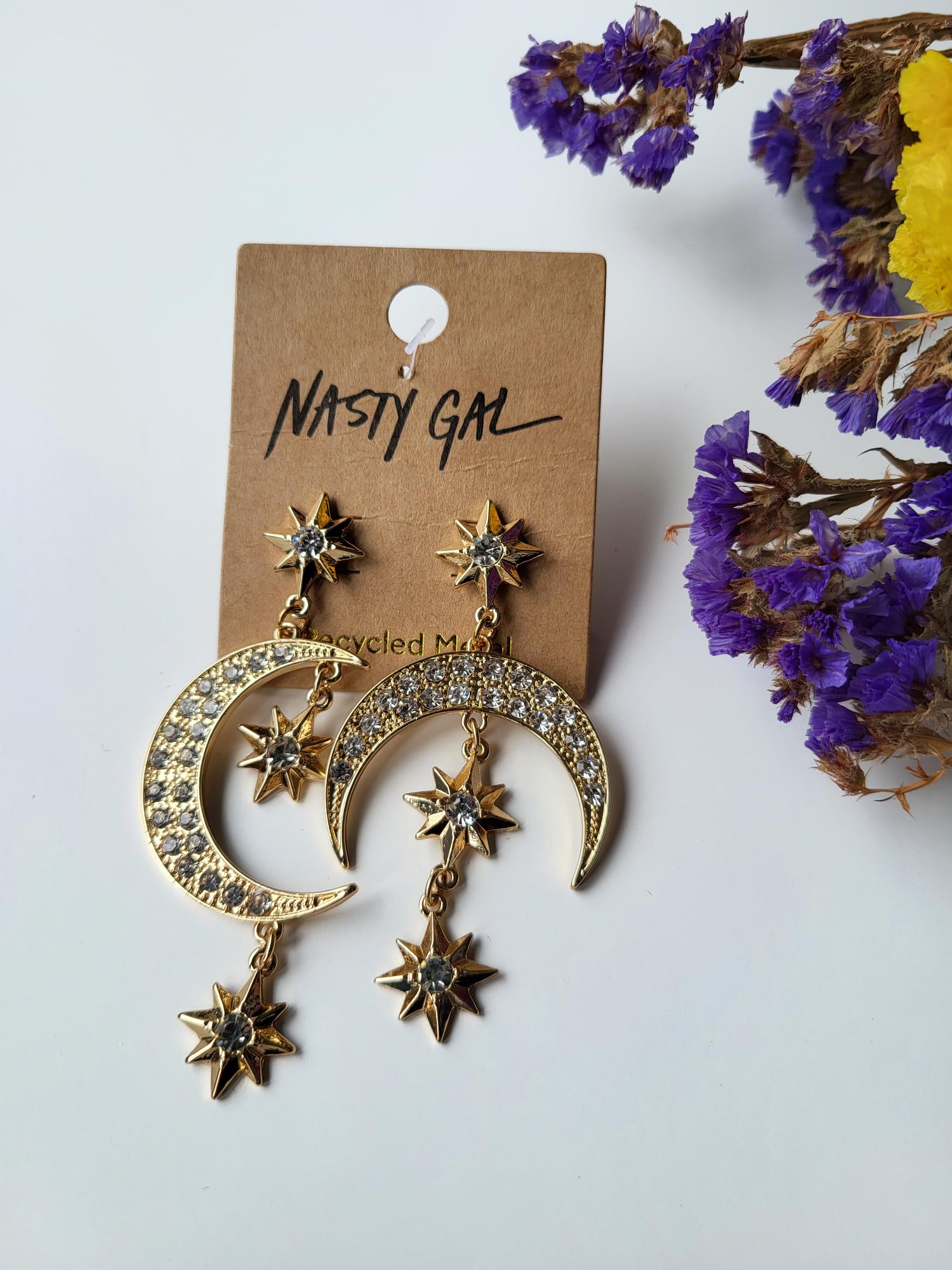 Серьги месяцы со звездами Nasty Gal Золотистый (10761)