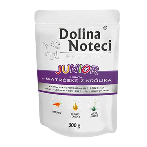 Корм влажный для щенков Dolina Noteci Premium с печенью кролика 300 г пауч (108021)
