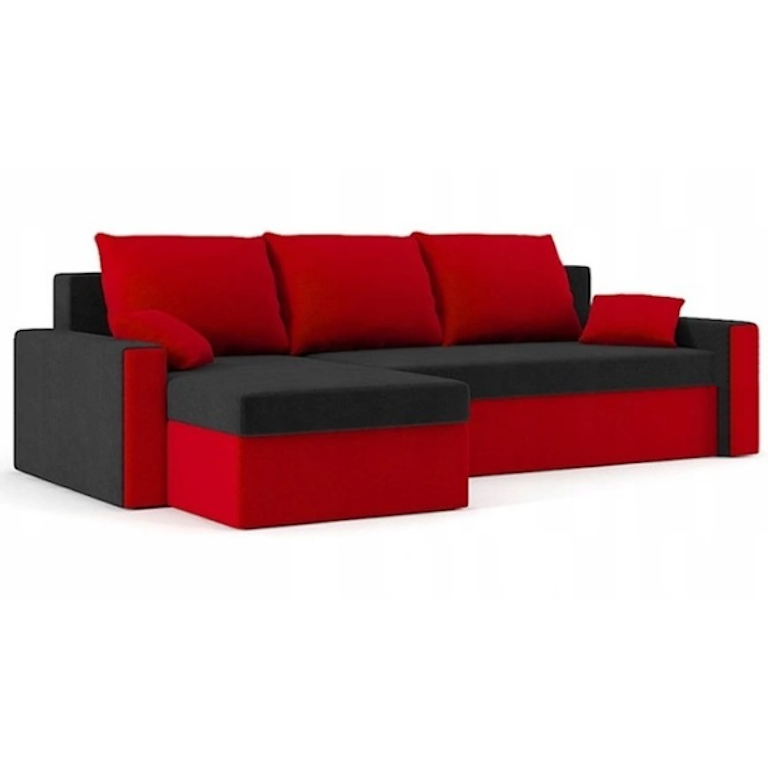 Диван кутовий Зеус 235х140 см Чорний/Червоний (28118776) - фото 1 Диван кутовий Зеус 235х140 см Чорний/Червоний (28118776) - фото 1