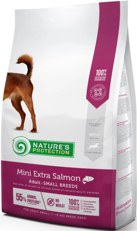Корм сухой Mini Extra Salmon Small Breeds для взрослых собак малых пород с лососем 2 кг (NPS45737)