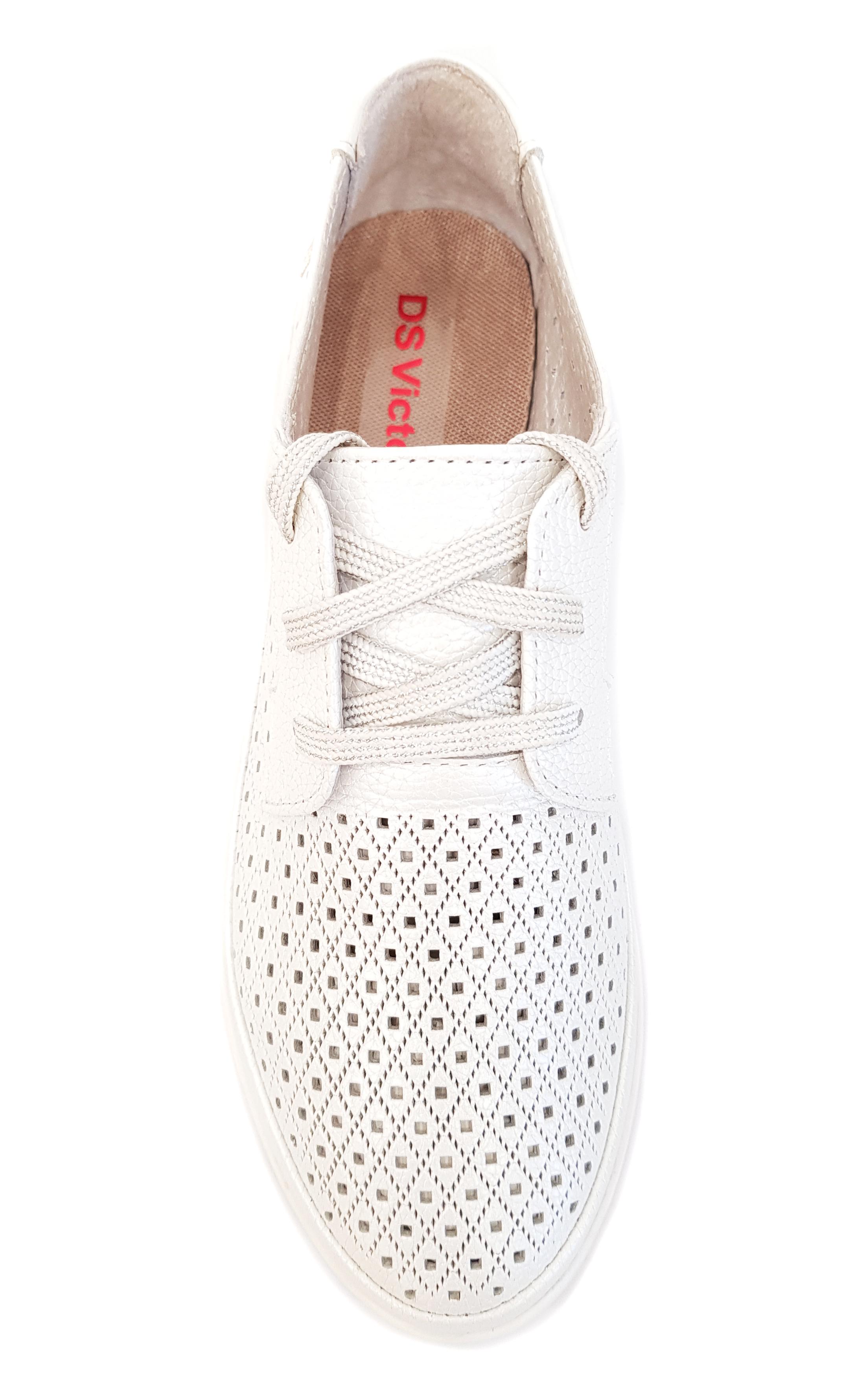 Кроссовки женские DSV 105 из натуральной кожи р. 36 Светло-серый/белый (937-36) - фото 3