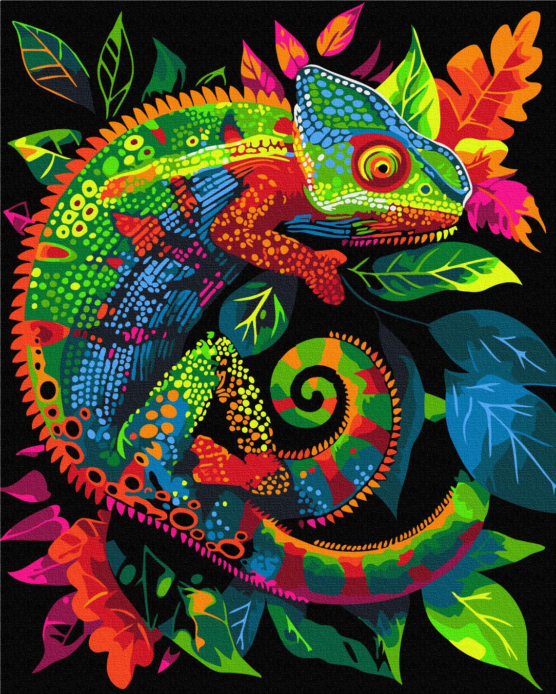 Картина по номерам Brushme Неоновый хамелеон 40x50 см (BSB0023)