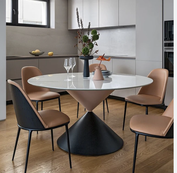 Стол обеденный Midj Clessidra Crystal Ceramic 120 Calacatta Glossy White (T1960120CG) - фото 2 Стол обеденный Midj Clessidra Crystal Ceramic 120 Calacatta Glossy White (T1960120CG) - фото 2