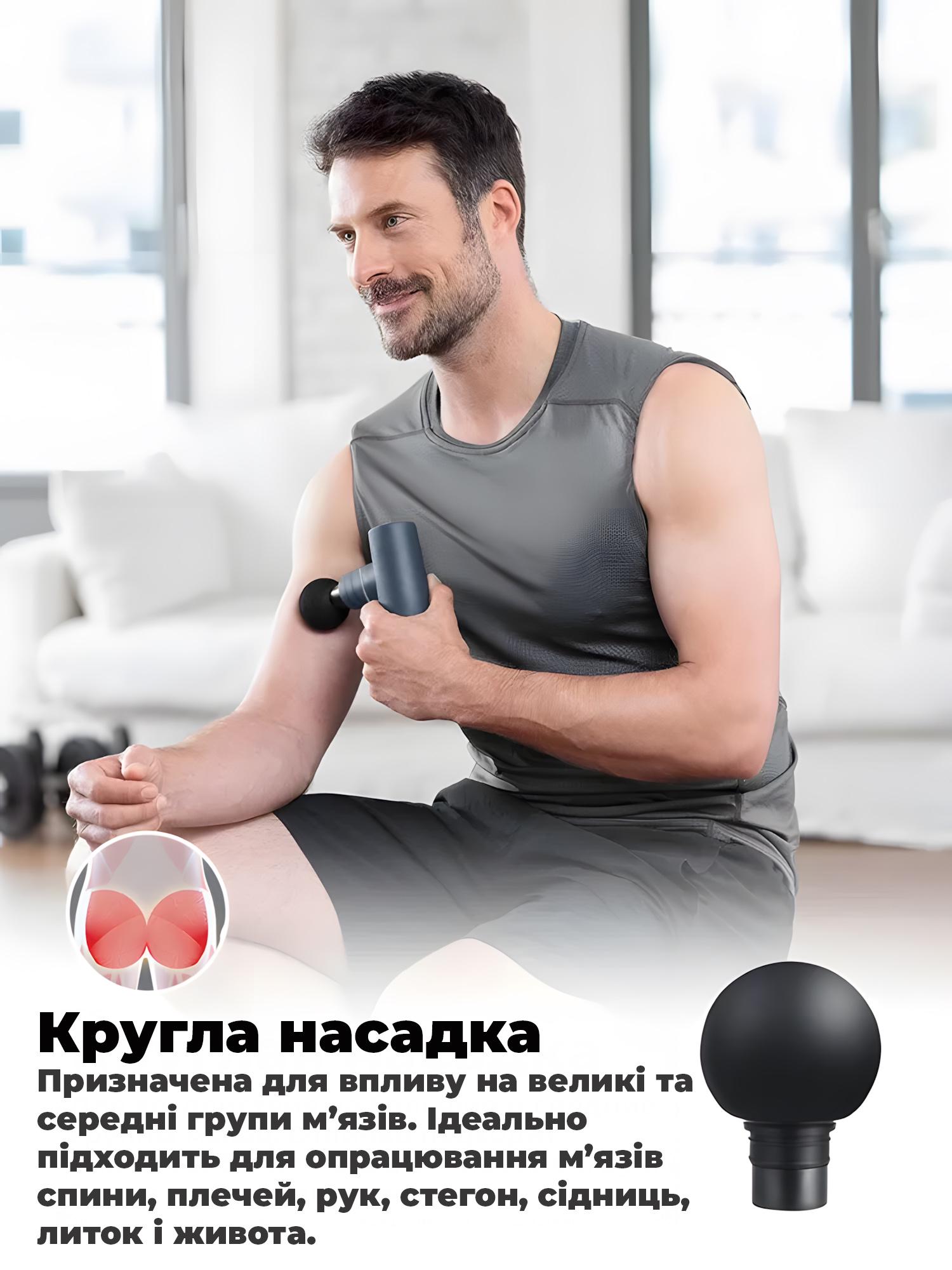 Масажер перкусійний для тіла Zabobon TouchPulse Пістолет ручний (29469238) - фото 7