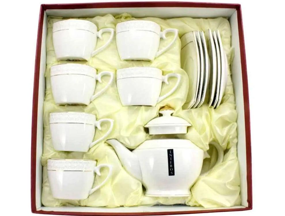 Сервіз для чаю 13 пр. 6 чашок 240 мл з блюдцем/заварник 850 мл ( PT0442-A)