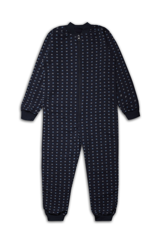 Комбінезон дитячий бавовняний теплий для хлопчика Gabbi На блискавці-2 116 см Темно-синій (11924)