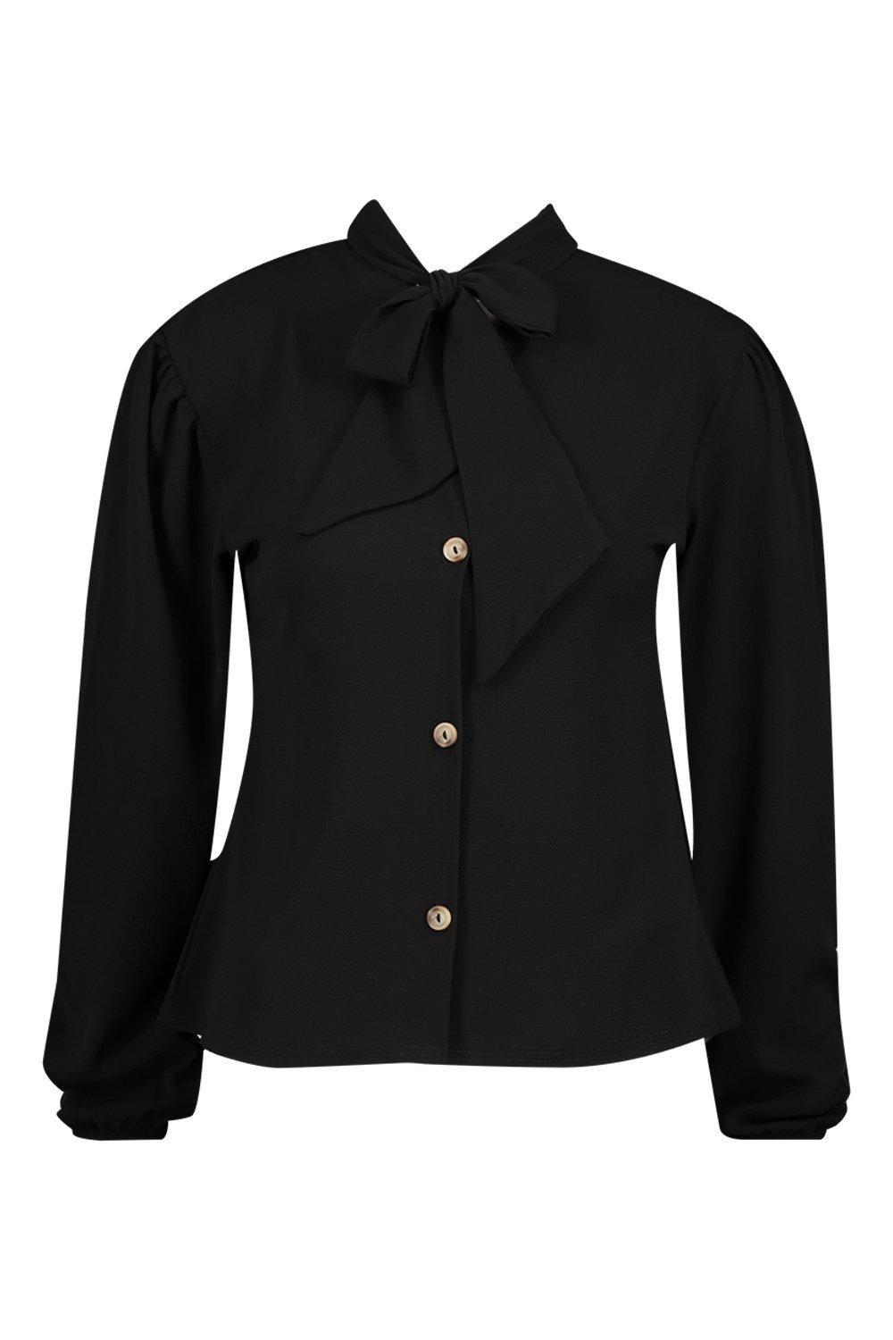 Блуза на пуговицах Boohoo 10385 M Черный - фото 6 Блуза на пуговицах Boohoo 10385 M Черный - фото 6