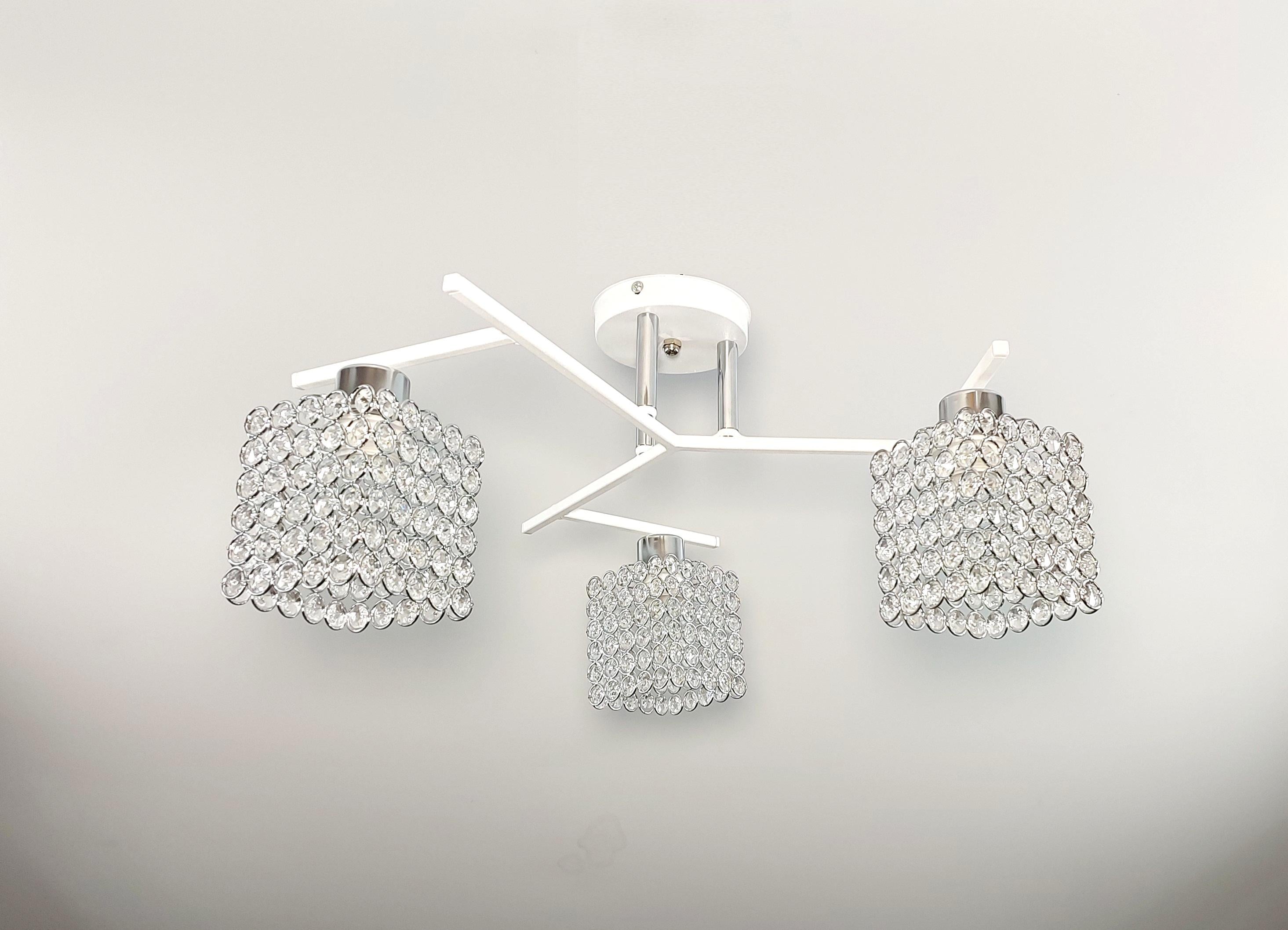 Люстра потолочная Лофт 3290/3 на 3 плафона металлическая Белый