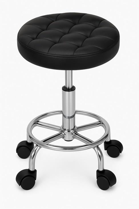 Кресло табурет Bonro B-496 на колесах без спинки Черный (2643592260)