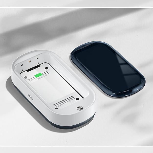 Стерилізатор-дезінфектор ультрафіолетовий Usams US-ZB151 портативний з функцією бездротової зарядки для смартфонів Білий (28822138) - фото 4